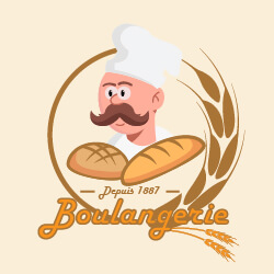 Logo d'une boulangerie créé par Johan de JSP Graphiste, graphiste et illustrateur Freelance dans le Pays de Gex ou en Franche-Comté