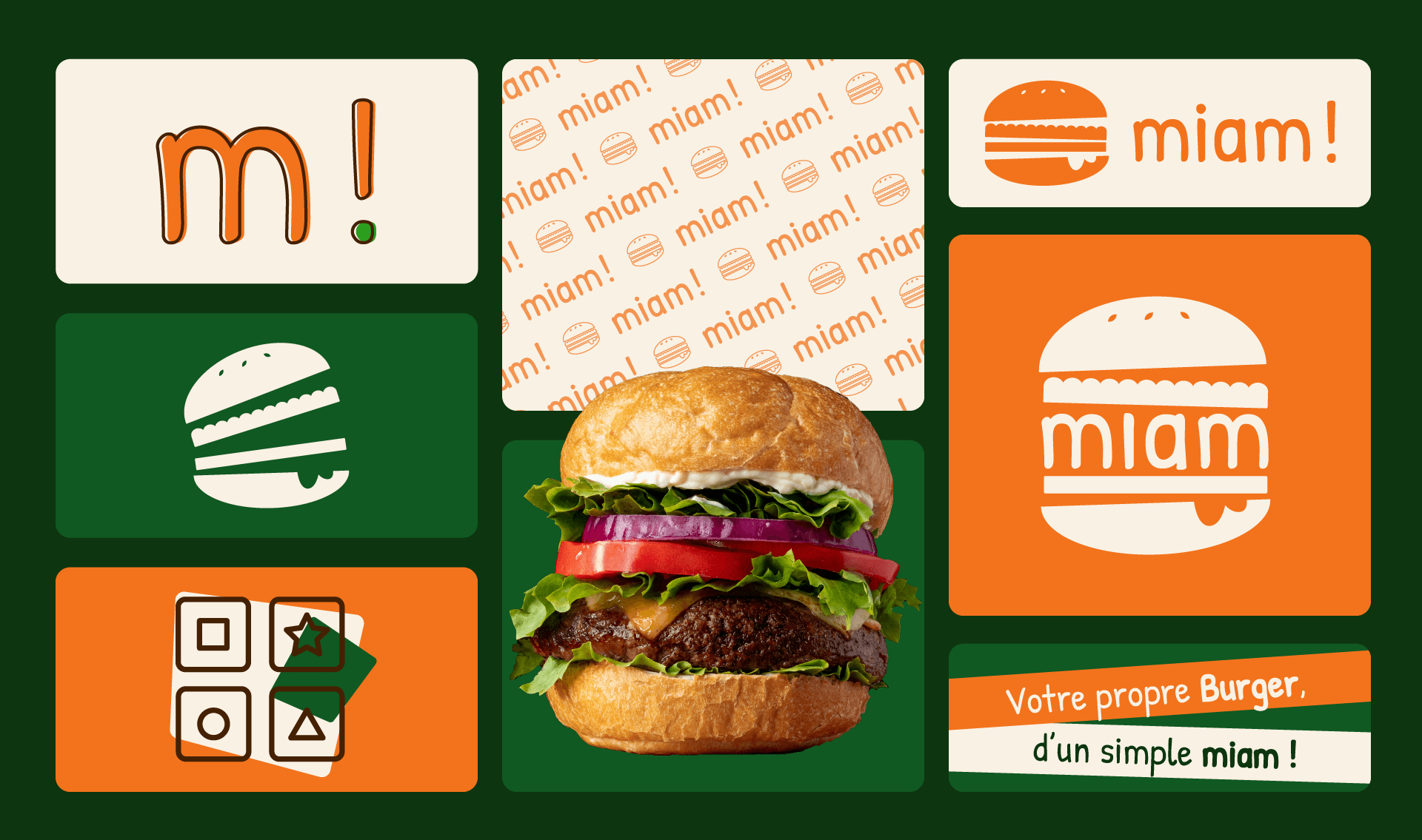 Visuel de l'identité visuelle complète du restaurant de Fast-Food créé par JSP Graphiste, basé dans le Pays de Gex, la Haute-Savoie et la Franche-Comté